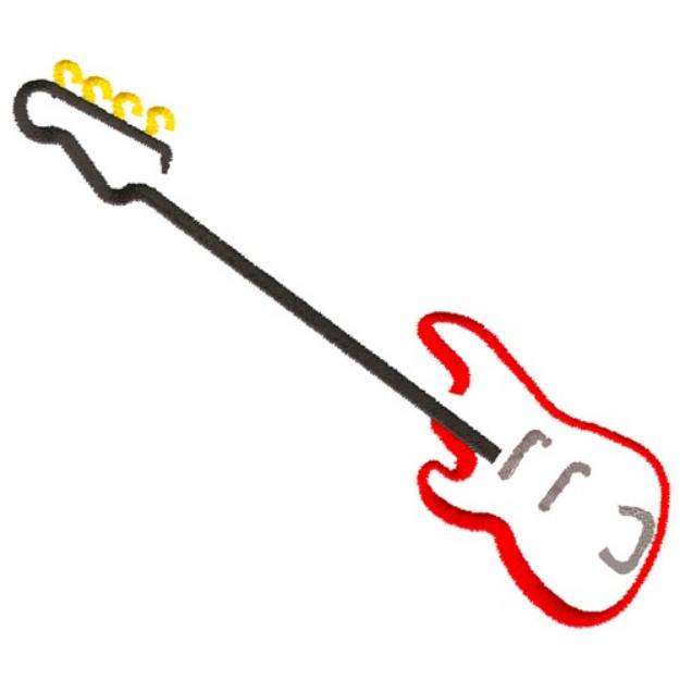 Picture of Electric Bass Guitar Machine Embroidery Design