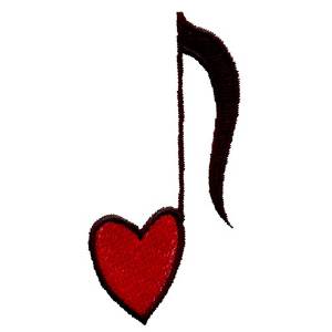 Picture of 8th Note Heart Machine Embroidery Design