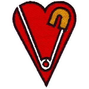 Picture of Heart/Pin Machine Embroidery Design