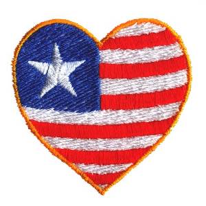 Picture of Flag Heart Machine Embroidery Design