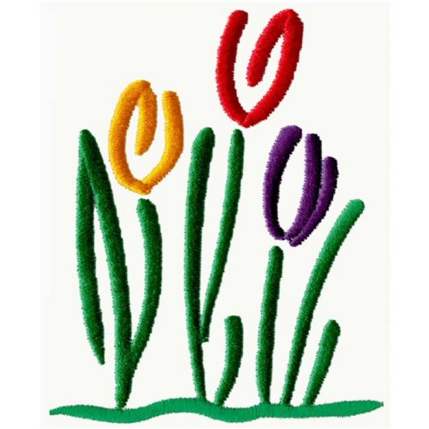 Picture of Abstract Tulips Machine Embroidery Design