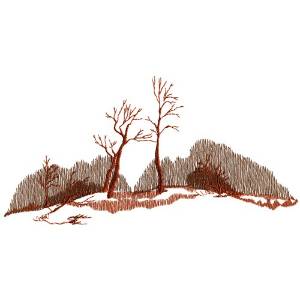 Picture of Winter Tree Scene Machine Embroidery Design