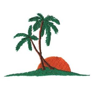 Picture of Palm Tree and Sunset Machine Embroidery Design