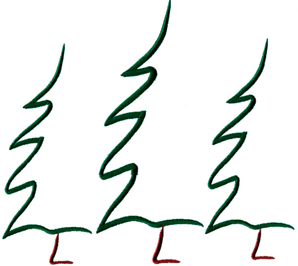 Three Abstract Trees Machine Embroidery Design