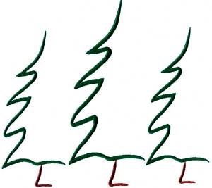 Picture of Three Abstract Trees Machine Embroidery Design