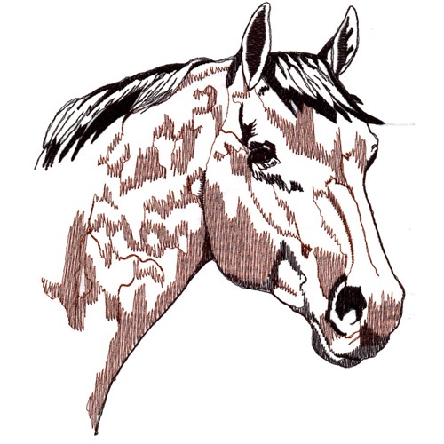 Horse Head Profile Machine Embroidery Design