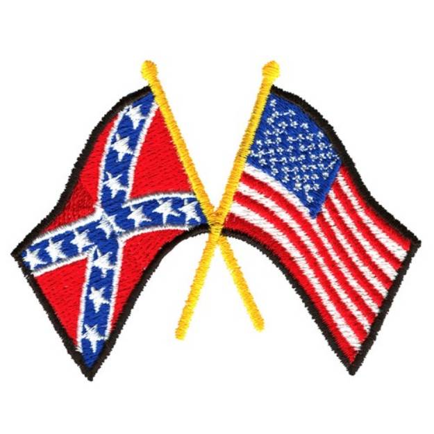 Picture of Confederate and American Flag Machine Embroidery Design