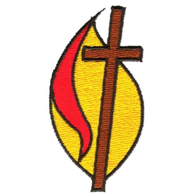 Picture of Cross and Flame Machine Embroidery Design