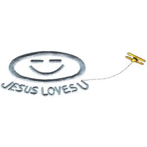 Picture of Jesus Loves You Machine Embroidery Design