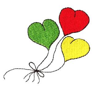 Picture of Small Heart Balloons Machine Embroidery Design