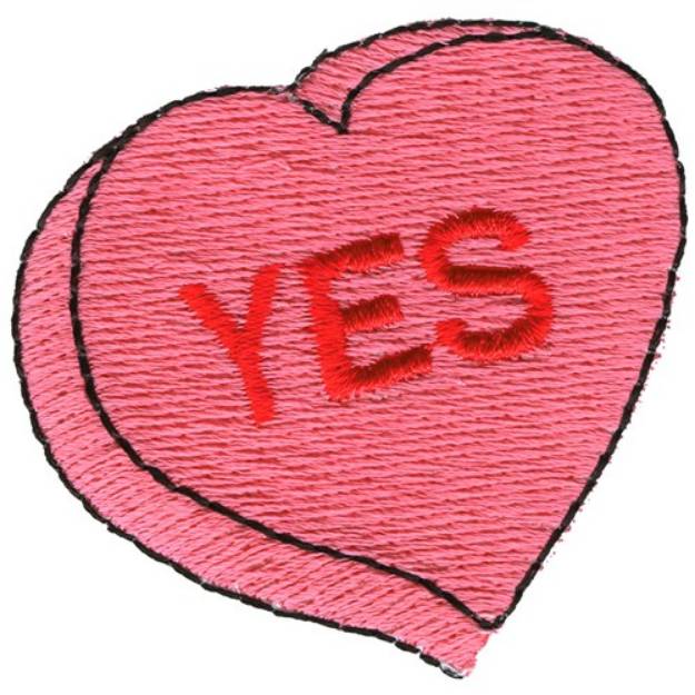 Picture of Yes Candy Heart Machine Embroidery Design