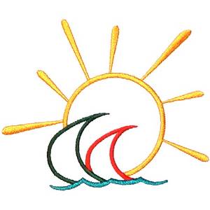 Picture of Sailboats in the Sun Machine Embroidery Design
