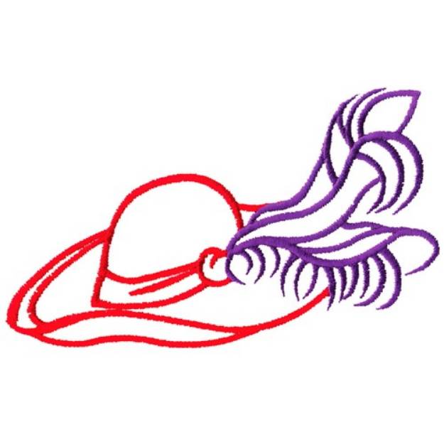 Picture of Hat with Feather Machine Embroidery Design