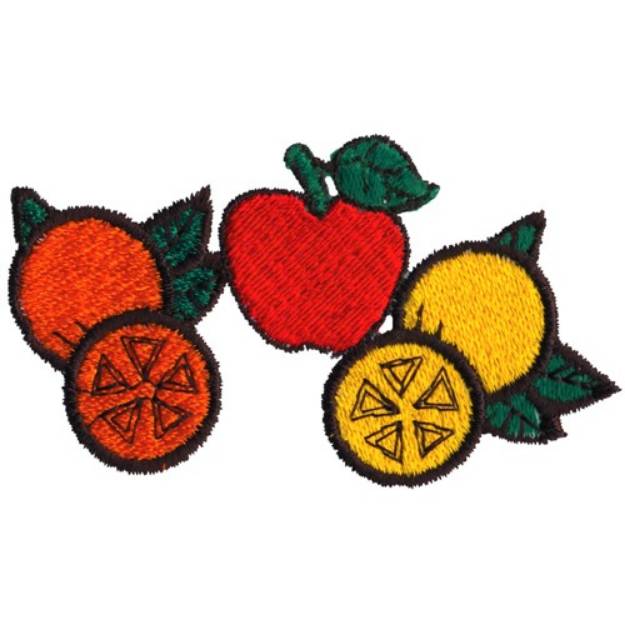 Picture of Orange Apple Lemon Machine Embroidery Design