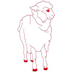 Picture of Sheep Redwork Machine Embroidery Design