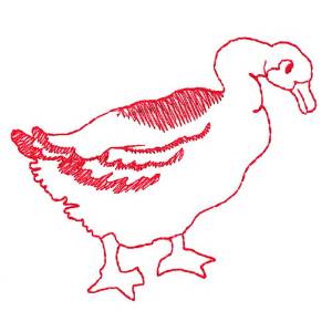 Picture of Goosey Gander Redwork Machine Embroidery Design