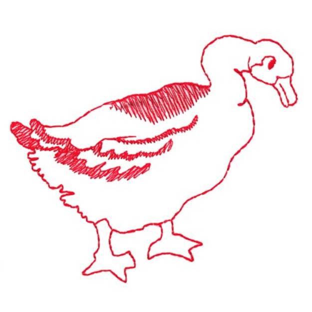 Picture of Goosey Gander Redwork Machine Embroidery Design