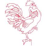 Picture of Rooster Redwork