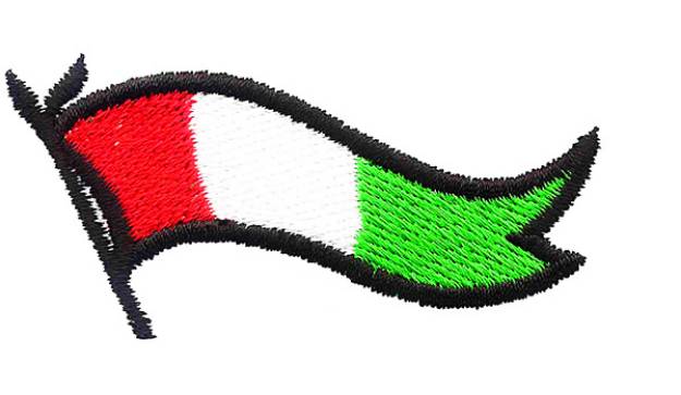 Picture of Italian Flag Banner Machine Embroidery Design