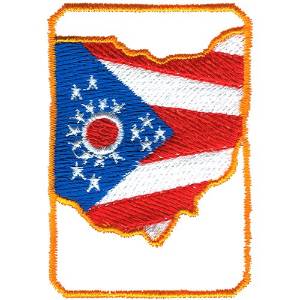Picture of Ohio in Rectangle Machine Embroidery Design