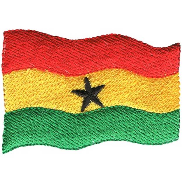 Picture of Ghana Flag Machine Embroidery Design