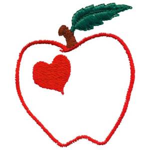 Picture of Love Apple Applique Machine Embroidery Design