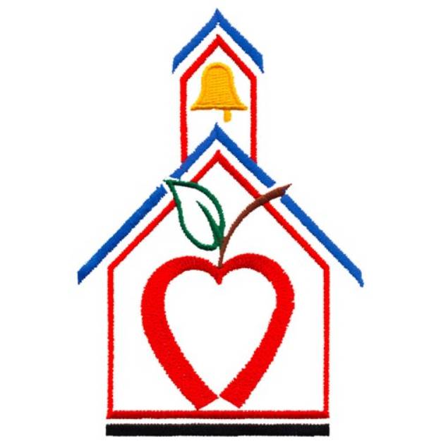 Picture of Abstract Schoolhouse Machine Embroidery Design