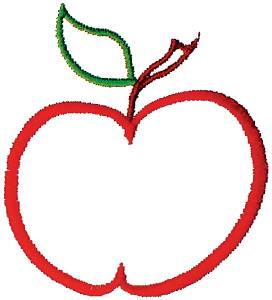 Picture of Smiley Apple Machine Embroidery Design