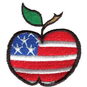 Picture of Patriotic Apple Machine Embroidery Design