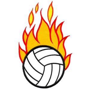 Picture of Flaming Volleyball Machine Embroidery Design