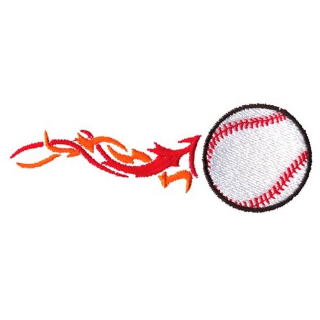 Picture of Flaming Baseball Machine Embroidery Design