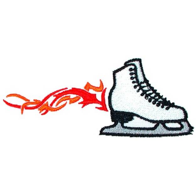 Picture of Flaming Skate Machine Embroidery Design