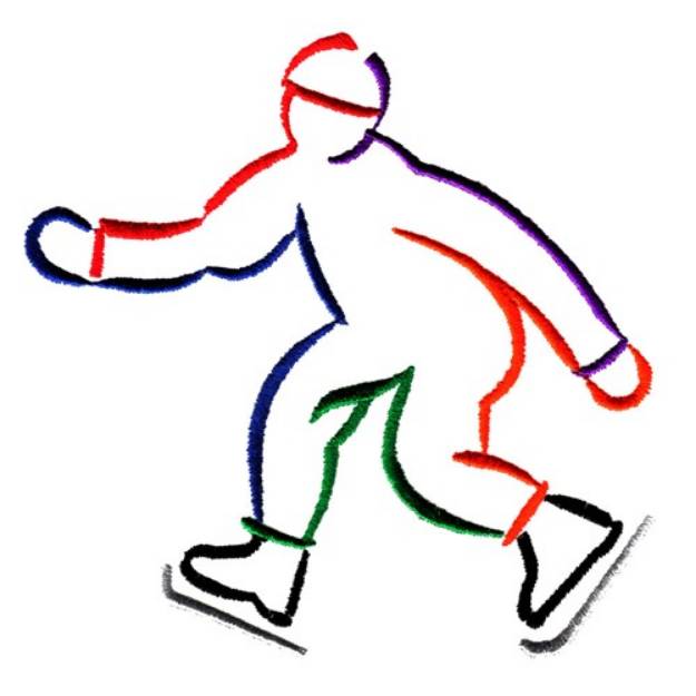 Picture of Ice-Skater Outline Machine Embroidery Design