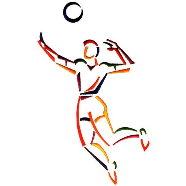 Picture of Male Volleyball Player Machine Embroidery Design