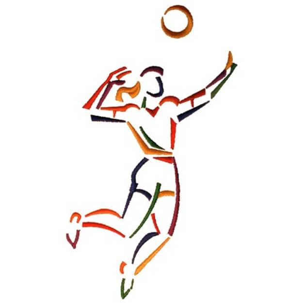 Picture of Female Volleyball Player Machine Embroidery Design