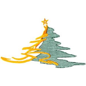Picture of Stylized Christmas Tree Machine Embroidery Design