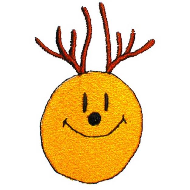Picture of Smiley Face Reindeer Machine Embroidery Design