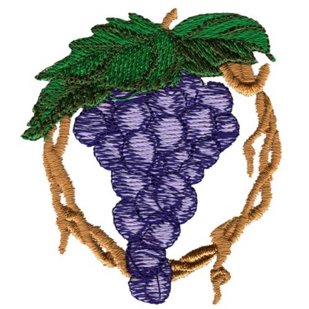 Picture of Grapes on Vine Machine Embroidery Design