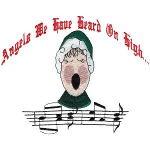 Picture of Angels Caroler Song Machine Embroidery Design