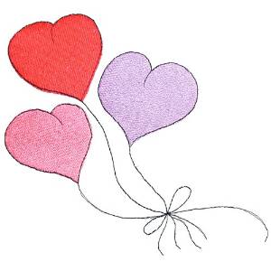 Picture of Heart Balloons Machine Embroidery Design