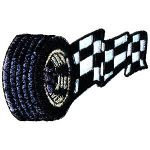 Picture of Tire with Flag Machine Embroidery Design