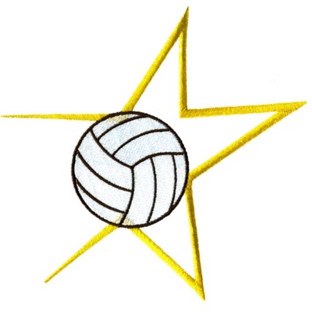 Picture of Volleyball Star Machine Embroidery Design