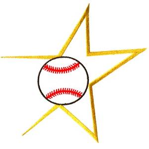 Picture of Baseball Star Machine Embroidery Design