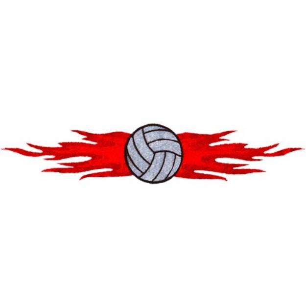 Picture of Flaming Volleyball Machine Embroidery Design