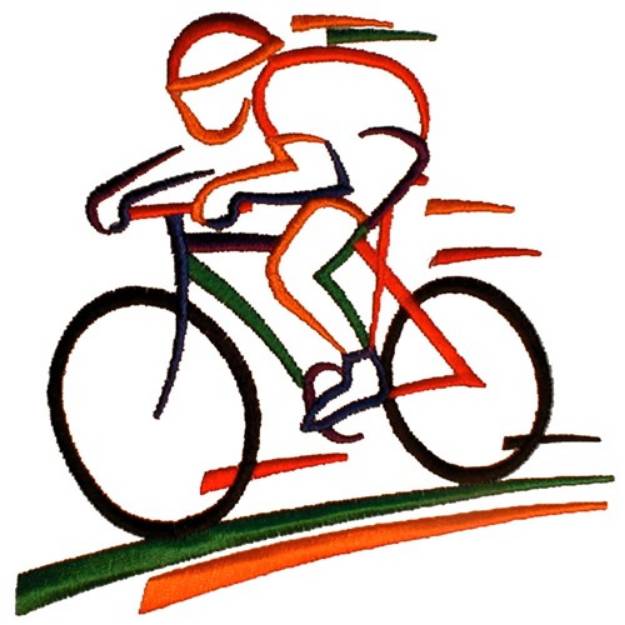 Picture of Racing Cyclist Machine Embroidery Design