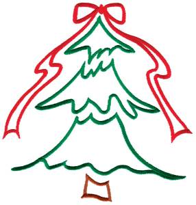 Picture of Abstract Christmas Tree Machine Embroidery Design