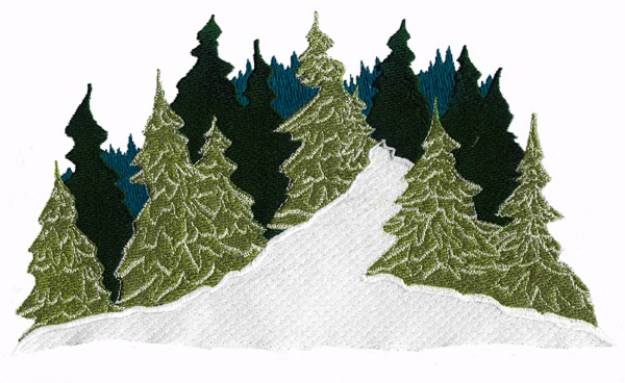 Picture of Winter Trail Scene Machine Embroidery Design