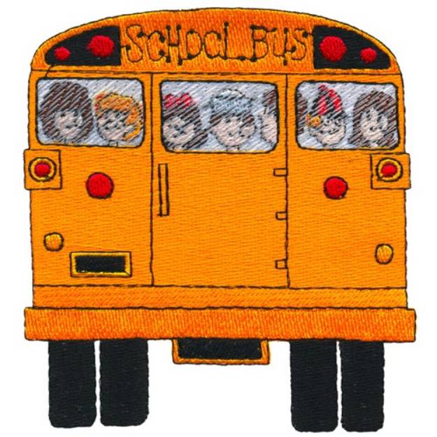 Picture of School Bus Rear Machine Embroidery Design