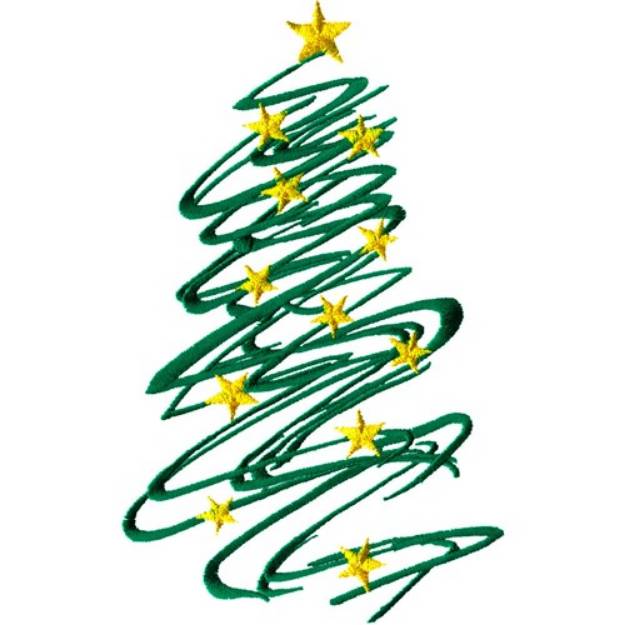 Picture of Swirly Christmas Tree Machine Embroidery Design