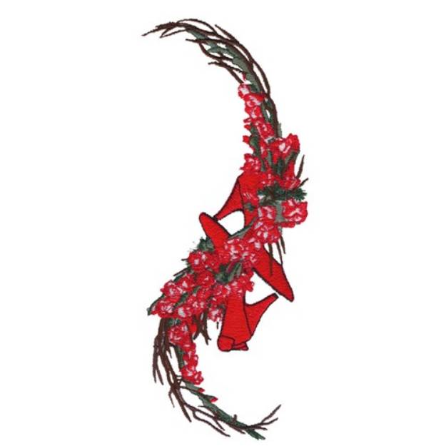 Picture of Red Shoes Gladiolus Machine Embroidery Design
